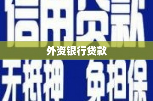 黄岛外资银行贷款
